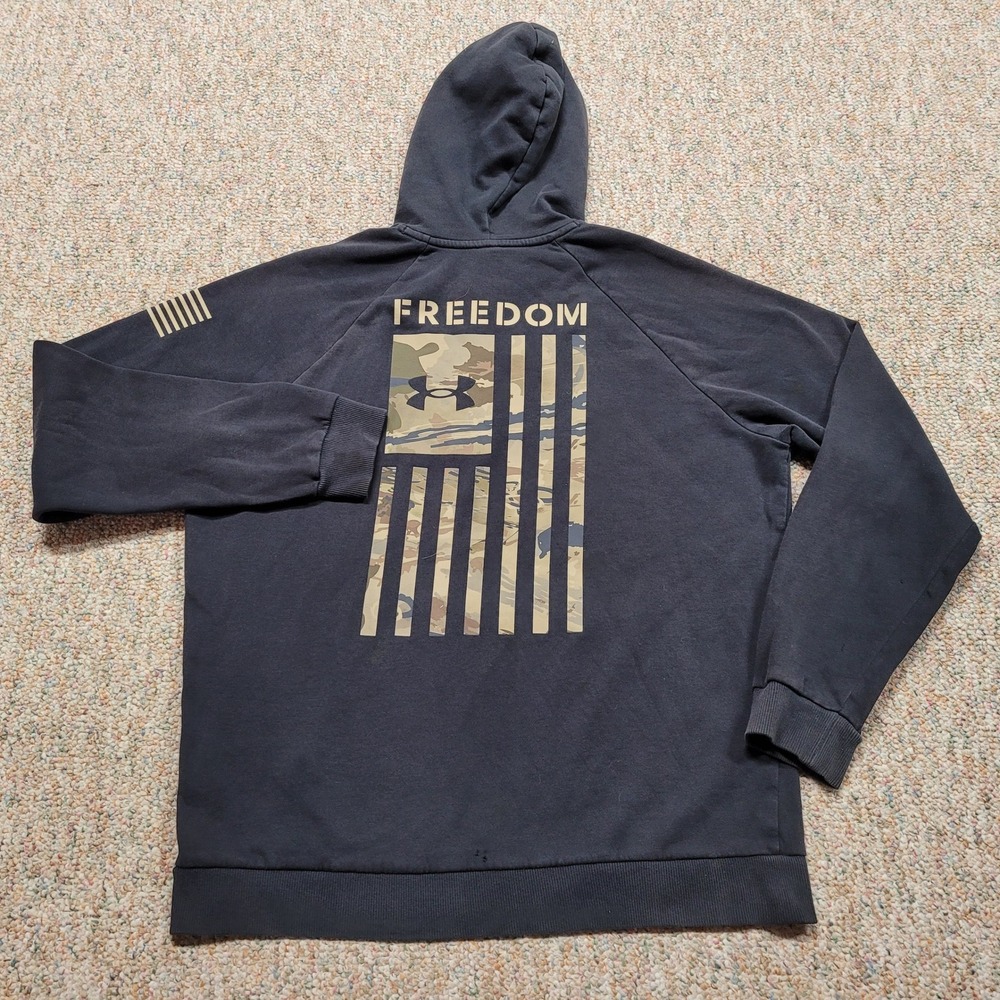Under Armour Freedom Hoodie Mens Medium Black Tactical Freedom Flag Pullover